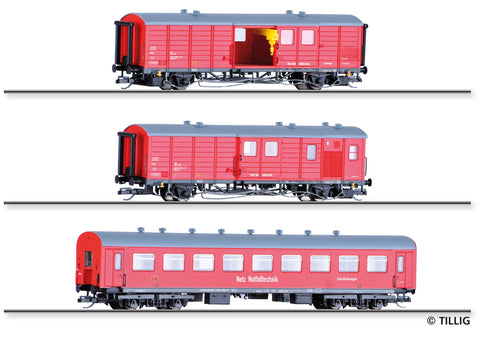 Tillig 01006 Standard maintenance train of the DB Netz Notfalltechnik with three wagons Ep VI
