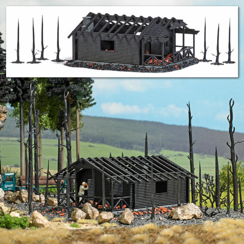 Busch 1853 Burnt log cabin
