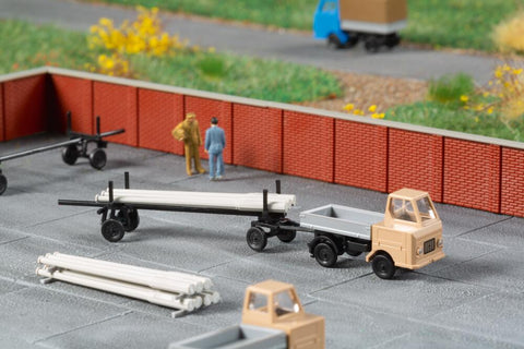Auhagen 44658 Multicar M22 flatbed with long-goods trailer