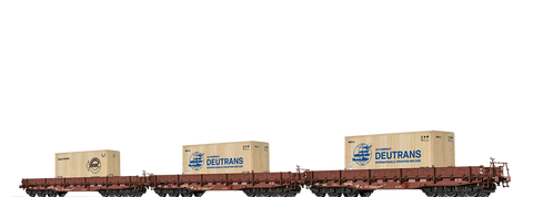 Brawa 50876 Heavy Duty Freight Cars Samm-u4818 DR set of 3