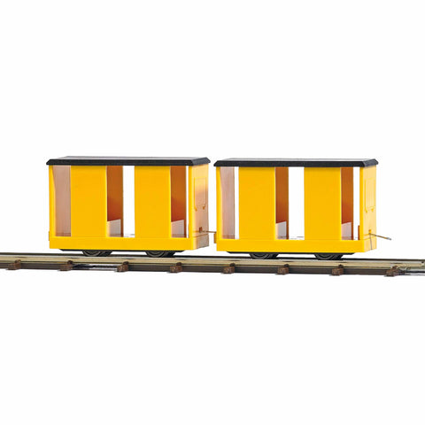Busch 12265 2 Yellow Team Cars With Closed Body And Side Access