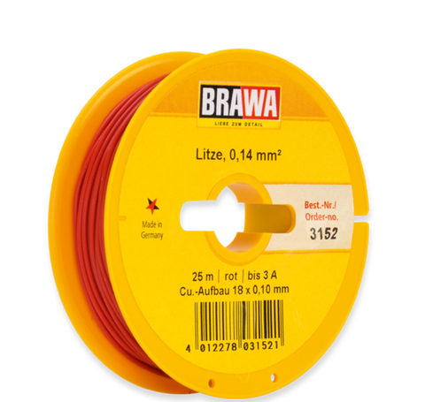 Brawa 3152 Wire 0 14 mm red