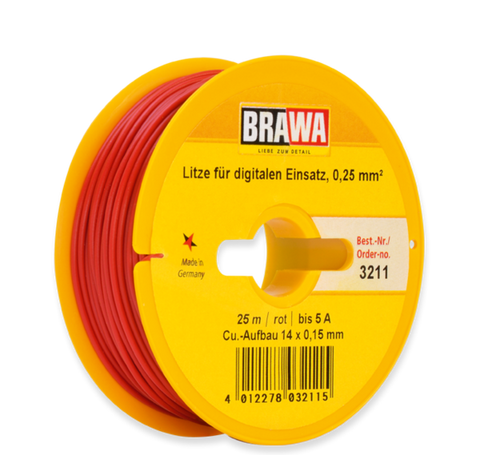 Brawa 3211 Switching-circuit Wire 0 25 mm red