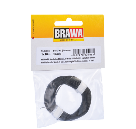 Brawa 32408 Flexible Decoder Wire 0 05 mm black