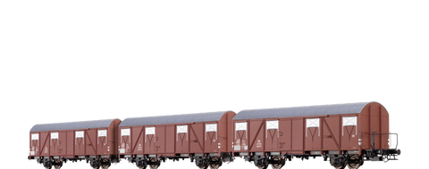 Brawa 67803 Covered Freight Car Glmhs 50 DB set of 3
