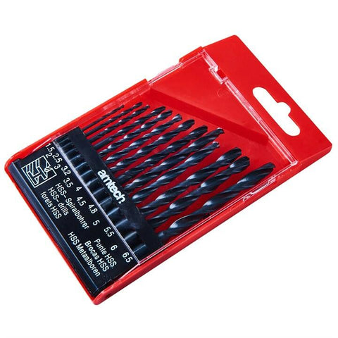 AMTECH F1000 13 Piece high speed steel HSS drill set - small