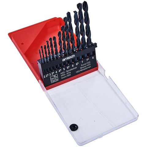 AMTECH F1100 13 Piece high speed steel HSS drill set - large