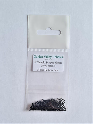 Golden Valley Hobbies GV7139 GVSCN6 Track Screws N Gauge 6mm Long x100