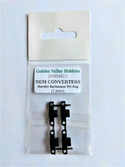 Golden Valley Hobbies GV7128 GVNEM01 Conversion NEM pockets for Bachmann Hornby Tri-Ang 2 pairs