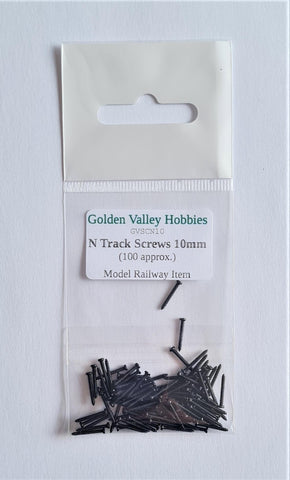 Golden Valley Hobbies GV7138 GVSCN10 Track Screws N Gauge 10mm Long x100