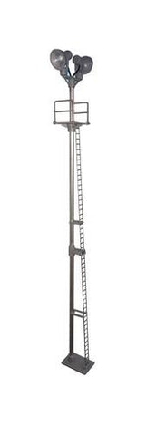 Berko BL04S Twin Spotlight Head Tall Yard Lamp Yellow LED Silver Ladder