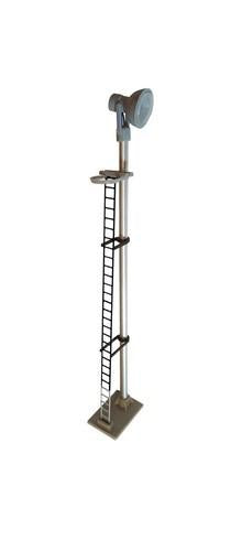 Berko BL09B Single Spotlight Head Tall Yard Lamp Black Ladder With White Base
