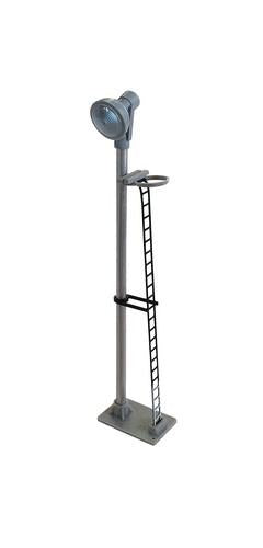 Berko BL11B Single Spotlight Head Short Yard Lamp Black Ladder With White Base