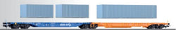 Tillig 76638 Container car Sdggmrss Ökombi of the ÖBB with one 40 cont