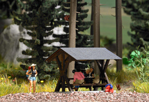 Busch 1563 Park bench with roof