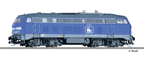 Tillig 04704 Diesel locomotive 218 of the Eisenbahn-Bau- und Betriebsgesellschaft Pressnitztalbahn m