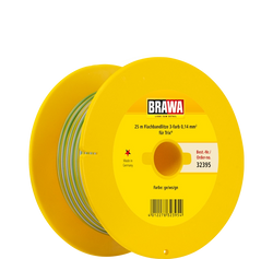 25m Green/White/Yellow Flat Cable, 0.14 mm²