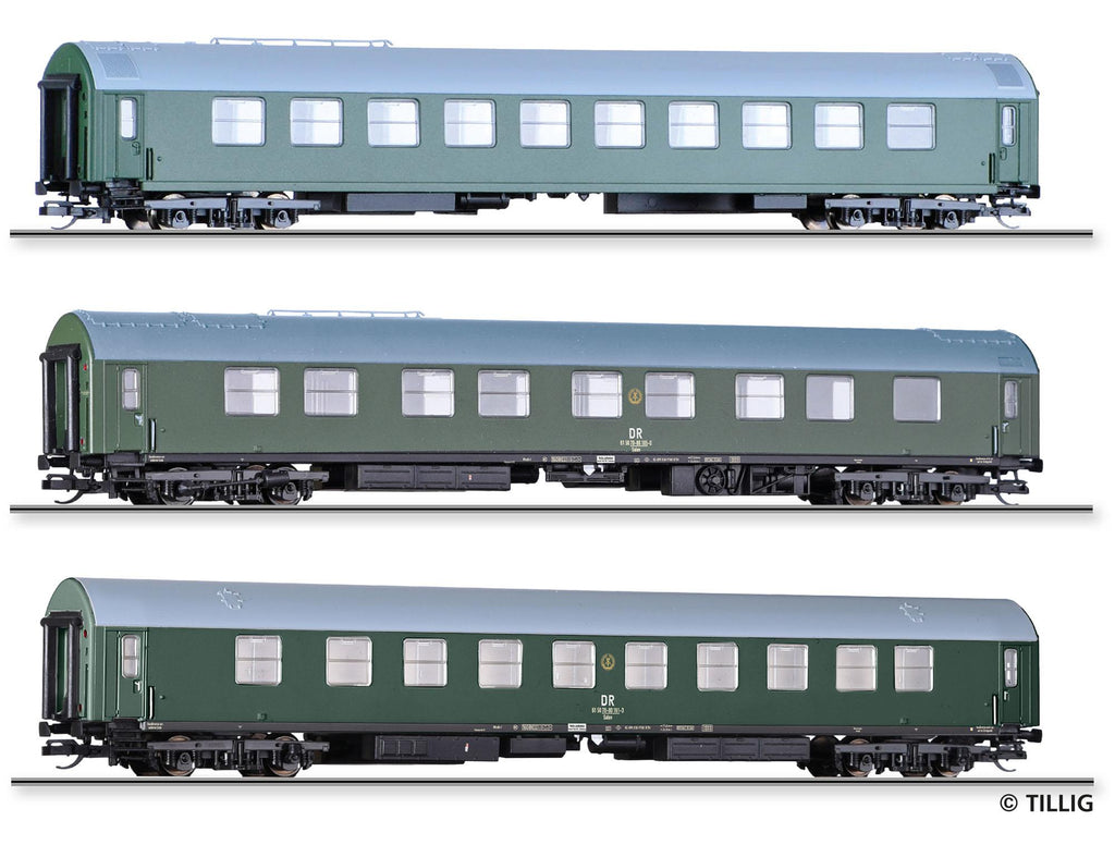 Tillig 01003 Passenger coach set Salonwagenzug 4 of the DR with three ...