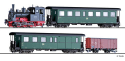 Tillig 01173 Set of the DR with steam locomotive class 99 47 one passenger coach KB4i one baggage