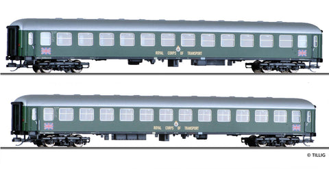 Tillig 1761 TT Passenger coach set "RTC military train 2", consisting of two passenger coaches