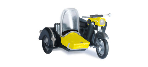 Herpa 053433-003 Mz 25 With Matching Sidecar Yellow/Black