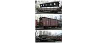 Tillig 15984 Freightcarset “Museums-Güterzug” with one stake car, one box car and one pare of cradle