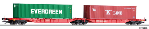 Tillig 18033 Container Car Sggmrs Of The DB AG With Load Ep VI