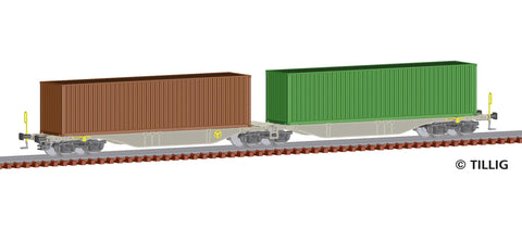 Tillig 18060 Container Car Sggmrs 747 Of The DB AG With Load Ep V