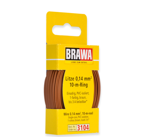 Brawa 3104 Wire 0 14 mm brown