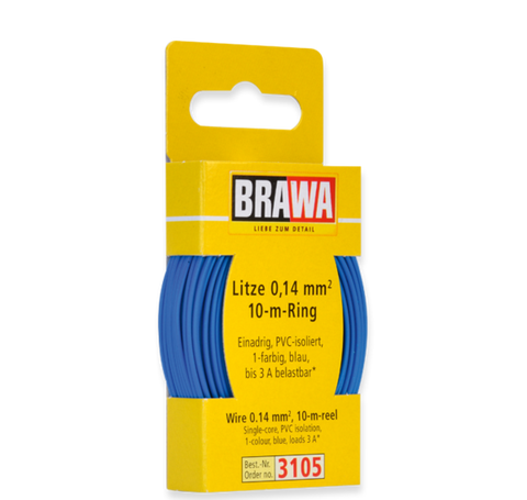 Brawa 3105 Wire 0 14 mm blau