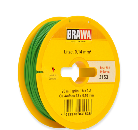 Brawa 3153 Wire 0 14 mm green