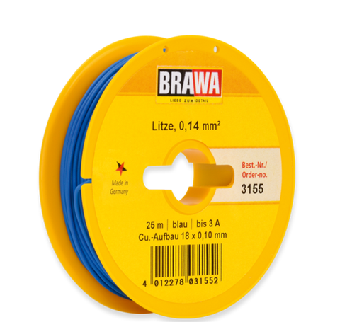 Brawa 3155 Wire 0 14 mm blue