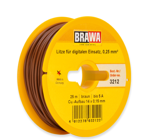 Brawa 3212 Switching-circuit Wire 0 25 mm brown