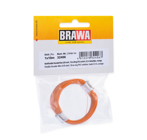 Brawa 32406 Flexible Decoder Wire 0 05 mm orange