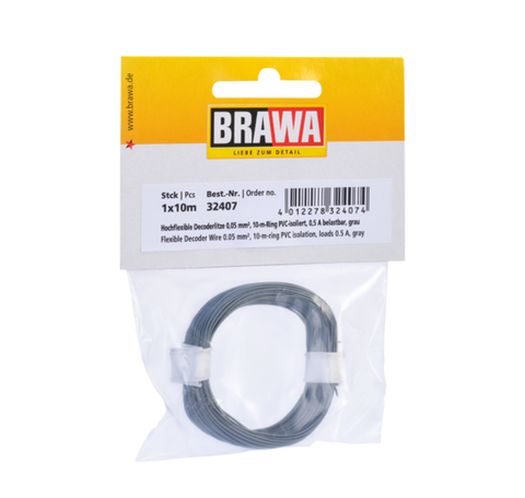 Brawa 32407 Flexible Decoder Wire 0 05 mm gray