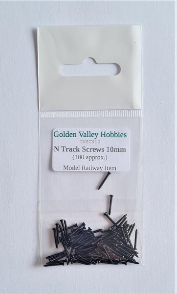 Golden Valley Hobbies GV7138 GVSCN10 Track Screws N Gauge 10mm Long x100