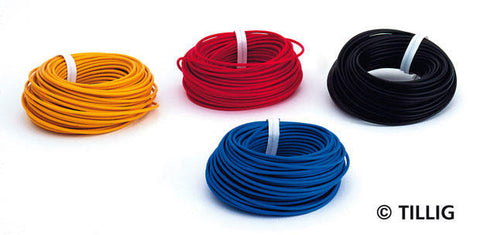 Tillig 8972 Stranded hook up wire in red blue black yellow connection
