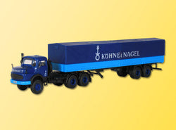 Kibri 14669 H0MB LS 337 with Kuhne & Nagel Tarpaulin Semi-trailer, Kit