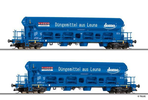 Tillig 1743 Freight car set of the NACCO/DOMO with two swing roof car