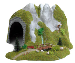 Busch 3016 HO Tunnel with stream and wooden footbridge