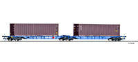 Tillig 18030 Container car Sggmrs 715 Kombiwaggon of the DB AG loaded
