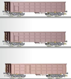 Tillig 1678 Freight car set with three different open cars Eaos (one
