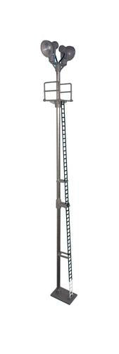 Berko BL03B Twin Spotlight Head Tall Yard Lamp Black Ladder With White Base