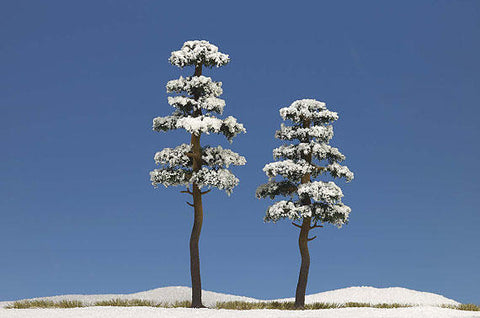 Busch 6155 2 x Snow Covered Trees 130mm/160mm