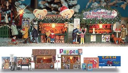 Busch 1060 OO/HO Sales Booths for Christmas Markets