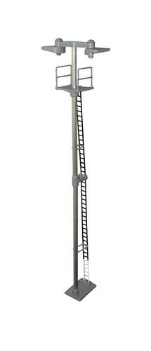 Berko BL01B Dustpan Twin Head Tall Yard Lamp Black Ladder With White Base
