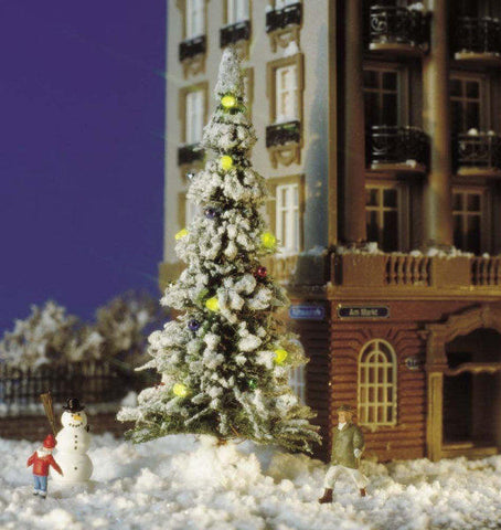 Busch 5409 Snow covered Xmas Tree & LED Lights