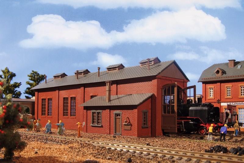 Vollmer 43480 HO Single Track Locomotive Shed with Door Lock Mechanism ...