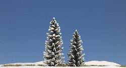 Busch 6152 2 x Snow Covered Fir Trees 90mm 120mm