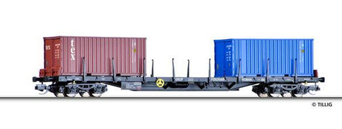 Tillig 18113 Container car Rgs of the RSCO (RO) with two container Ep.